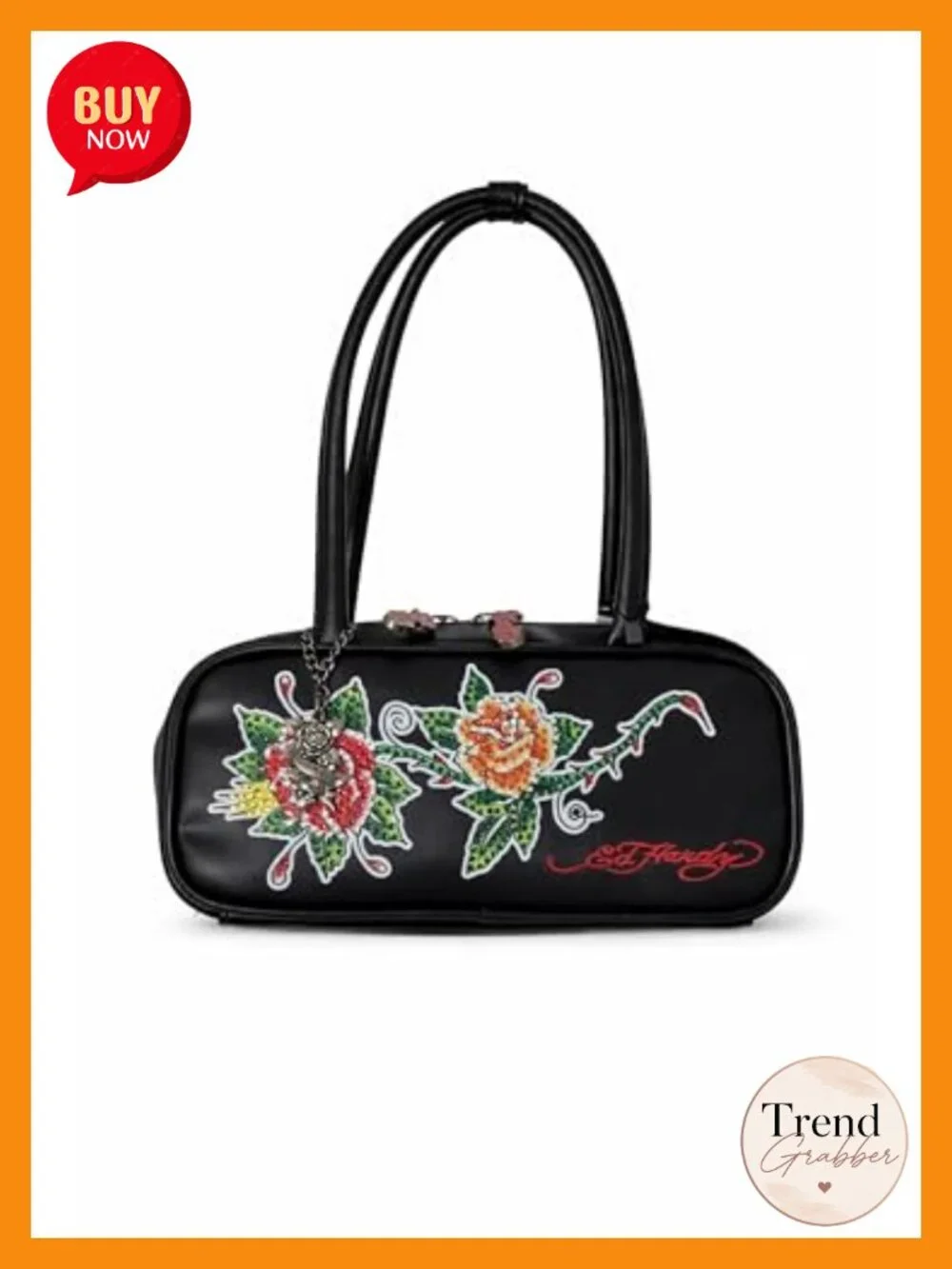 Women's Satchel Handbag Faux Leather Zipper Shoulder Bag Vintage Graphic